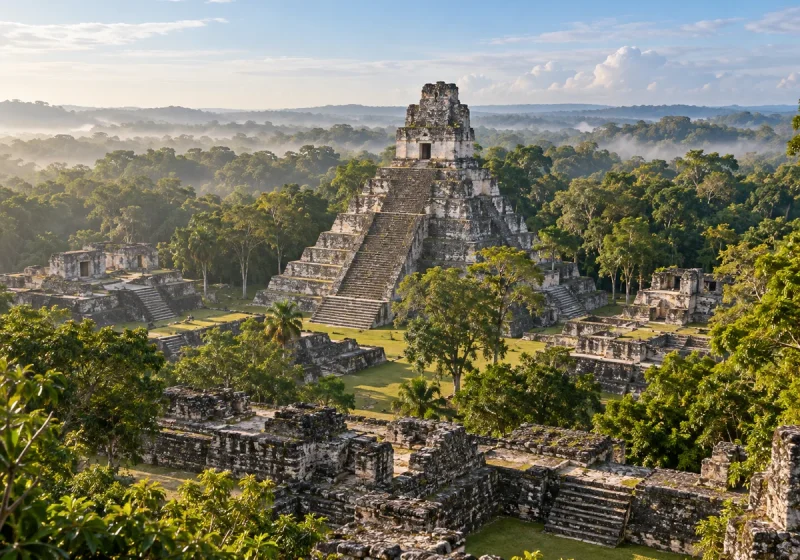 Maya-Pyramide im tropischen Regenwald